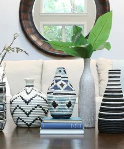 RWANDA Silver Blue Ndogo Vase