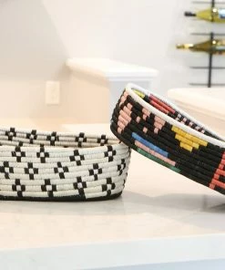 RWANDA HOME Black + Neon Biko Oval Basket