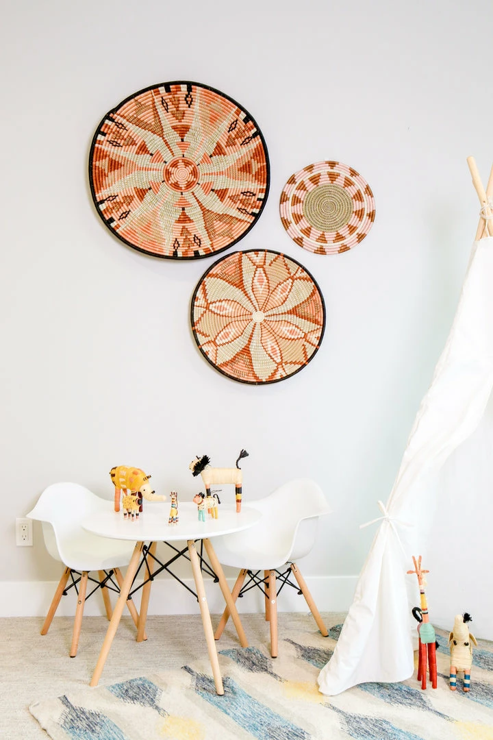 RWANDA 27" Extra Large Peach Fleur Plate Woven Wall Art Plate 5 RWANDA 27" Extra Large Peach Fleur Plate Woven Wall Art Plate