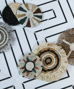 RWANDA HOME Sand Geo Fringed Coasters 9 RWANDA HOME Sand Geo Fringed Coasters