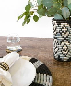 RWANDA HOME Black + Gray Tofali Vase