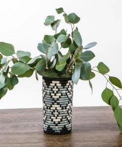 RWANDA HOME Black + Gray Tofali Vase
