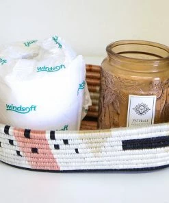 RWANDA Dusty Peach Biko Oval Basket HOME 9 RWANDA Dusty Peach Biko Oval Basket HOME