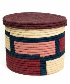 UGANDA Large Burgundy Color Blocked Box