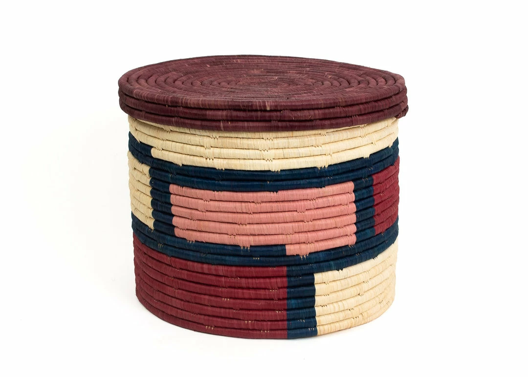 UGANDA Large Burgundy Color Blocked Box 3 UGANDA Large Burgundy Color Blocked Box