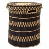 GHANA HOME Black Patterned Grass Hamper
