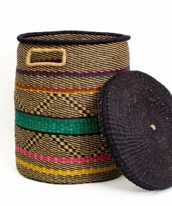 GHANA Multicolor Patterned Grass Hamper HOME 8 GHANA Multicolor Patterned Grass Hamper HOME