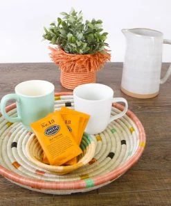 RWANDA Dotted Peach Decorative Tray