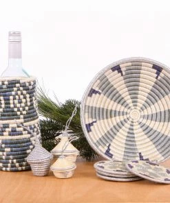 RWANDA Metallic Gray Hope Coasters, Set Of 4 8 RWANDA Metallic Gray Hope Coasters, Set Of 4