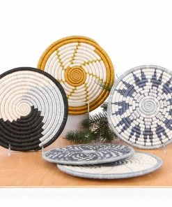 RWANDA Spiral Metallic Gold Hot Pad HOME 8 RWANDA Spiral Metallic Gold Hot Pad HOME