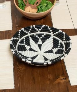 RWANDA 14" Extra Large Black & White Kwizera Basket HOME 12 RWANDA 14