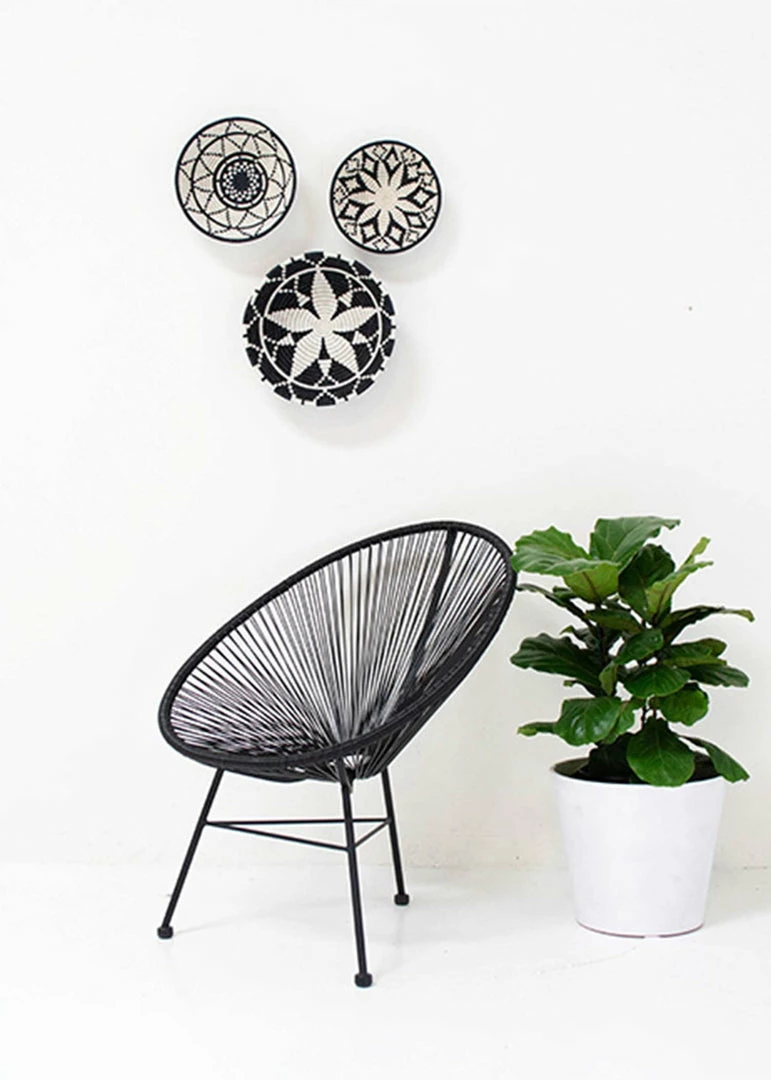 RWANDA 14" Extra Large Black & White Kwizera Basket HOME 8 RWANDA 14" Extra Large Black & White Kwizera Basket HOME