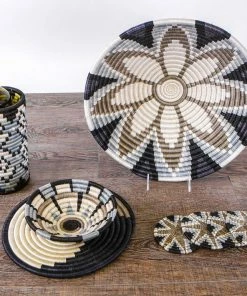 RWANDA 14" Extra Large Slate Jua Round Basket HOME 9 RWANDA 14