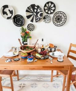 RWANDA HOME Medium Black Hope Round Basket 12 RWANDA HOME Medium Black Hope Round Basket