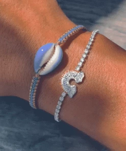 GREECE JEWELRY Orchid Cowrie Shell Bracelet