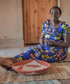 RWANDA Dotted Peach Decorative Tray