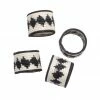 RWANDA HOME Black & White Napkin Rings, Set Of 4