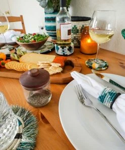 RWANDA Dusk Blue + Teal Napkin Rings