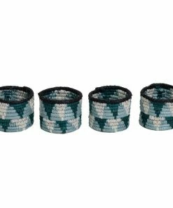 RWANDA Dusk Blue + Teal Napkin Rings