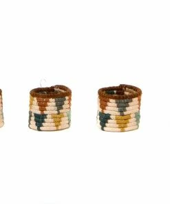 RWANDA HOME Sand + Hunter Green Napkin Rings