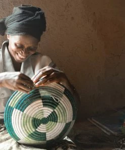 RWANDA HOME Ivy + Blush Biko Oval Basket