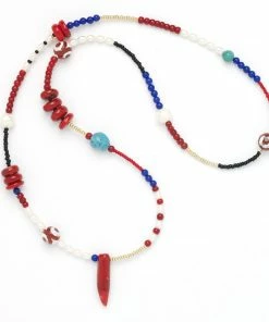 GREECE Americana Pearl & Gem Necklace JEWELRY