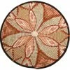 RWANDA 27" Extra Large Peach Fleur Plate Woven Wall Art Plate