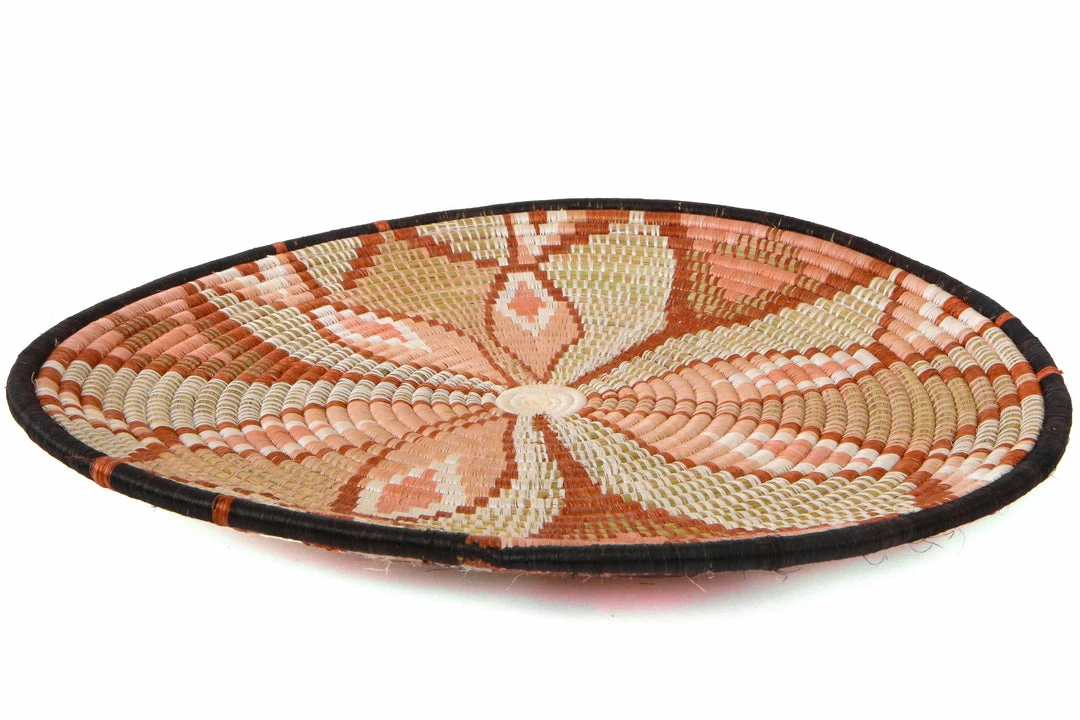 RWANDA 27" Extra Large Peach Fleur Plate Woven Wall Art Plate 4 RWANDA 27" Extra Large Peach Fleur Plate Woven Wall Art Plate