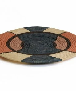 UGANDA HOME 27" Extra Large Tabia Peach Woven Wall Art Plate