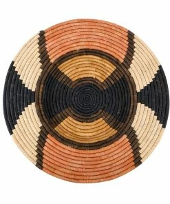 UGANDA HOME 27" Extra Large Tabia Peach Woven Wall Art Plate
