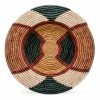 UGANDA HOME 27" Extra Large Forest Green & Burgundy Tabia Woven Wall Art Plate