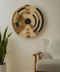 UGANDA 27" Extra Large Banana Leaf Mod Woven Wall Art Plate