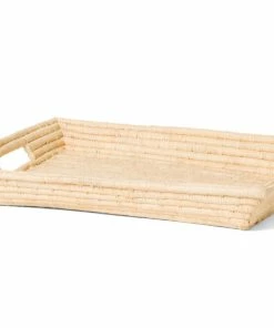 RWANDA Natural Rectangular Raffia Tray HOME