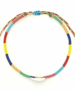 GREECE Rainbow Shell Evil Eye Anklet JEWELRY