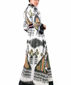 UZBEKISTAN CLOTHING Maxi Ikat Wrap Robe With Sash 8 UZBEKISTAN CLOTHING Maxi Ikat Wrap Robe With Sash