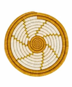 RWANDA Spiral Metallic Gold Hot Pad HOME