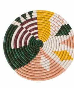 RWANDA HOME Small Dusty Peach + Fir Biko Trivet