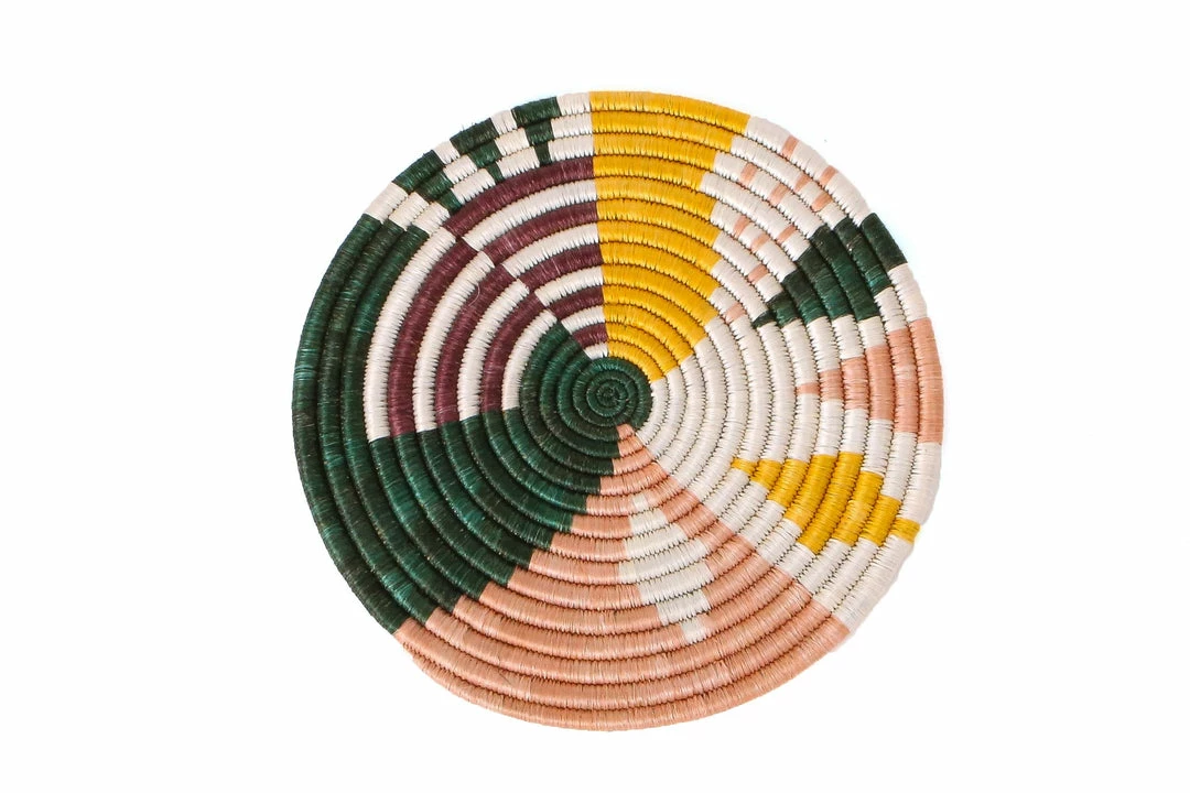 RWANDA HOME Small Dusty Peach + Fir Biko Trivet 3 RWANDA HOME Small Dusty Peach + Fir Biko Trivet