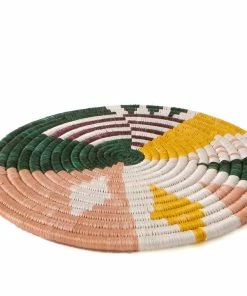 RWANDA HOME Small Dusty Peach + Fir Biko Trivet