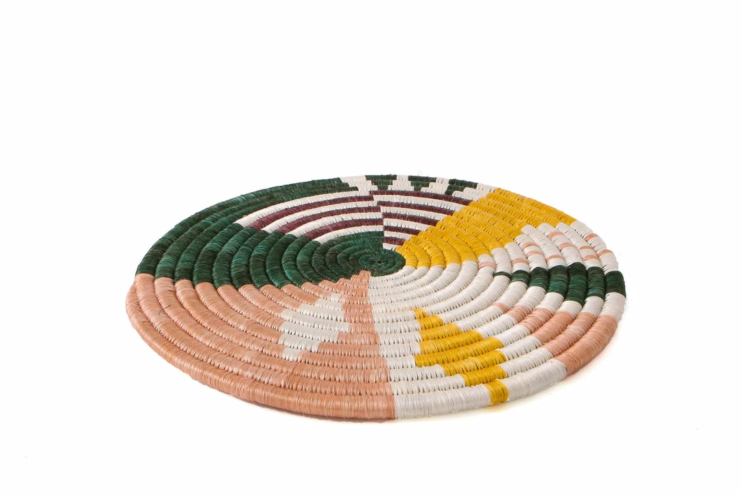 RWANDA HOME Small Dusty Peach + Fir Biko Trivet 4 RWANDA HOME Small Dusty Peach + Fir Biko Trivet