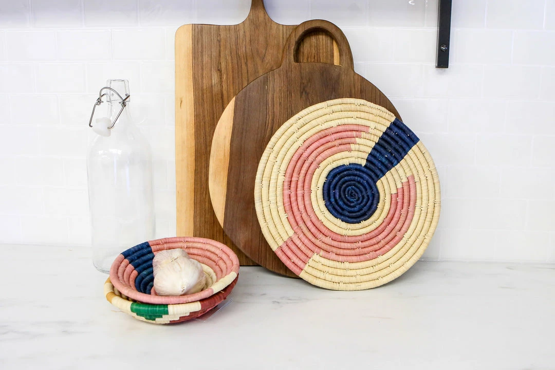 UGANDA HOME 6" Small Blossom Mnara Round Basket 4 UGANDA HOME 6" Small Blossom Mnara Round Basket