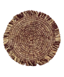 UGANDA Burgundy Heathered Fringed Charger HOME