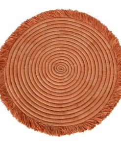 UGANDA 15" Peach Large Fringed Charger