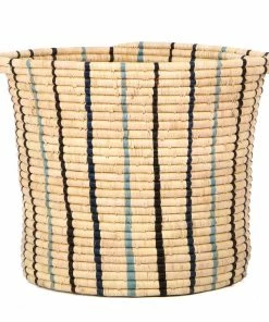 UGANDA Cool Striped Raffia Basket