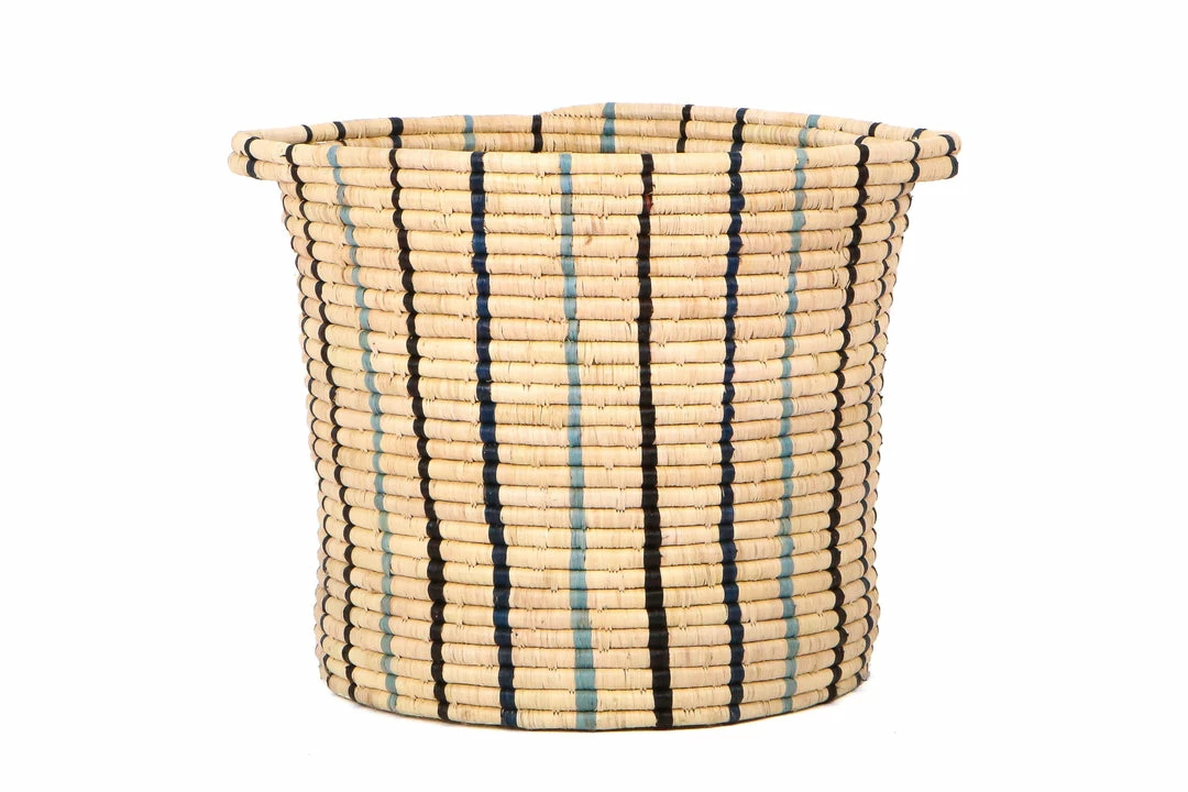UGANDA Cool Striped Raffia Basket 3 UGANDA Cool Striped Raffia Basket
