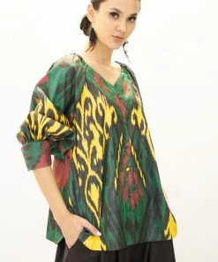UZBEKISTAN CLOTHING Feruza Ikat Top