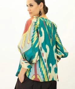 UZBEKISTAN CLOTHING Feruza Ikat Top