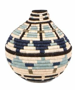 RWANDA Silver Blue Ndogo Vase