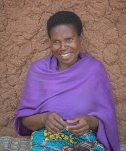 RWANDA Silver Blue Biko Wine Bottle Coaster HOME