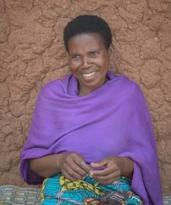 RWANDA HOME Tiny Silver Blue Vase / Pencil Holder